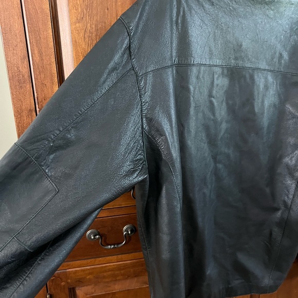 Mens Kenneth Cole Black Leather Jacket - Picture 5 of 6